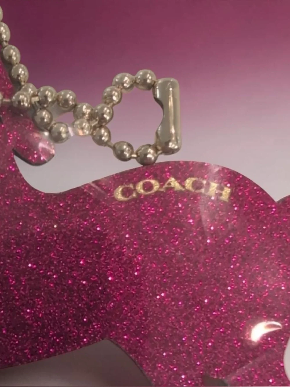 Coach rare pink, unicorn, glitter, limited edition, bag charm